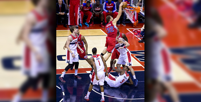 Los Angeles Clippers power forward Blake Griffin goes up for a dunk. Jacob Durst and Nathan Janick predict that Griffin and the Clippers will reach the 2015 NBA Finals. | Photo Courtesy of Wikimedia Commons